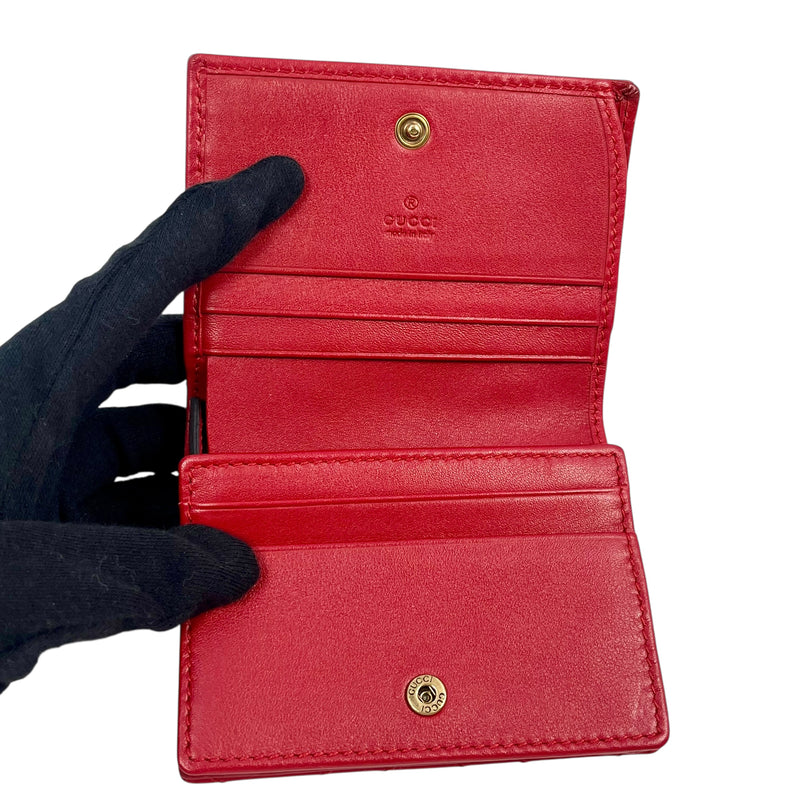 GUCCI GG Marmont Compact Wallet - Red