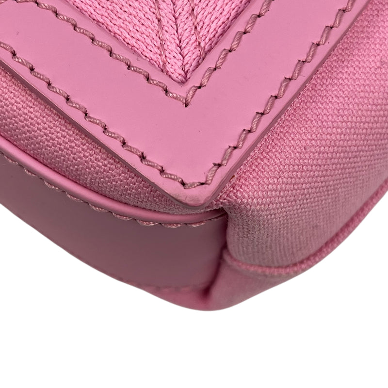 BALENCIAGA Navy Canvas XS Hand Bag - Pink