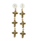 K18 Yellowgold Triple Cross Earring
