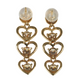 K18 Yellowgold Triple Heart Diamond 1.000cts Earring