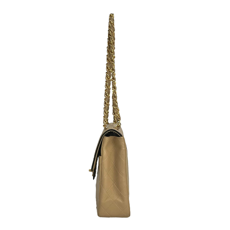 CHANEL 2.55 East West Matelasse Chain Shoulder Bag - Beige