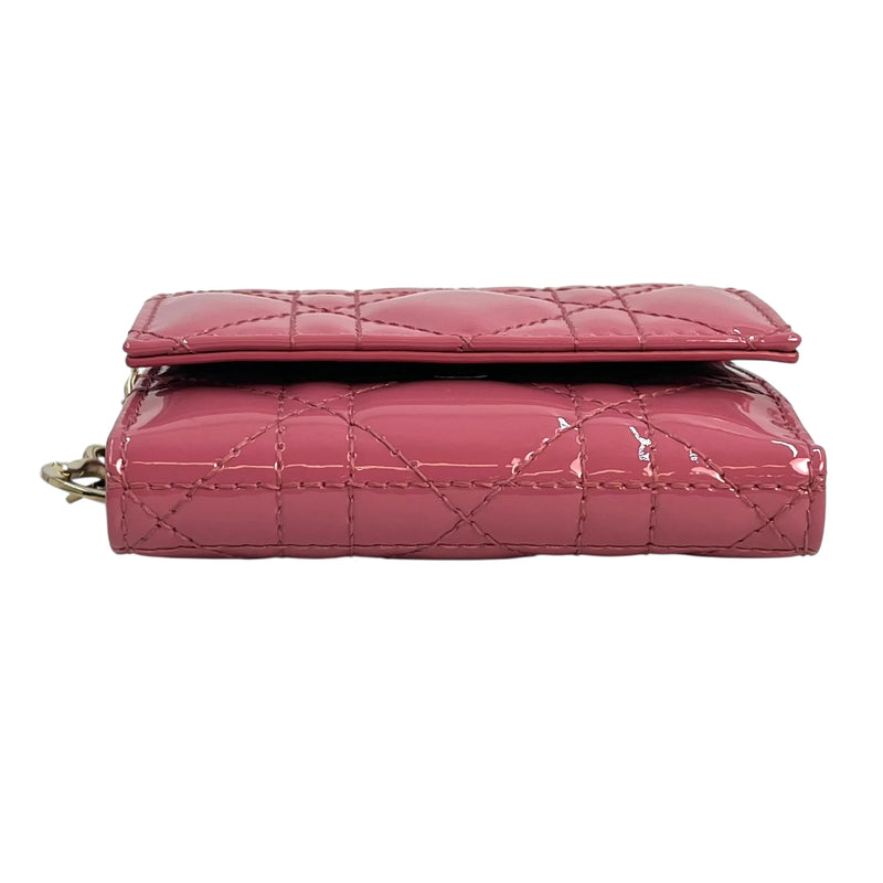 Dior Lady Dior Lotus Compact Wallet - Pink