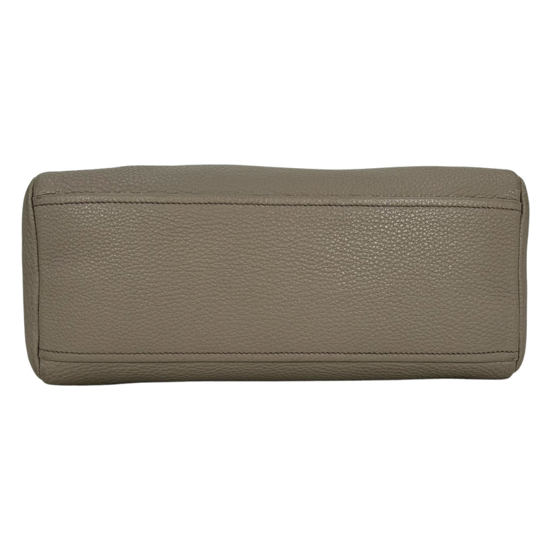PRADA Vitello Leather Hand Bag - Gray