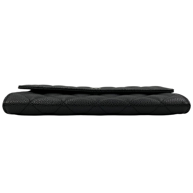 CHANEL Materasse Caviar Skin Classic Flap Long Wallet - Black