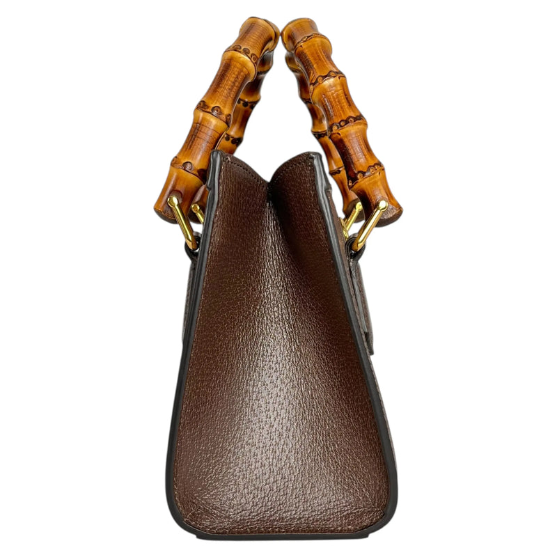 GUCCI Diana GG Bamboo Mini Hand Bag - Brown
