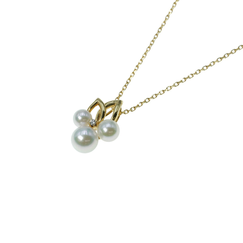 Pearl Diamond Necklace 18KYG Jewelry