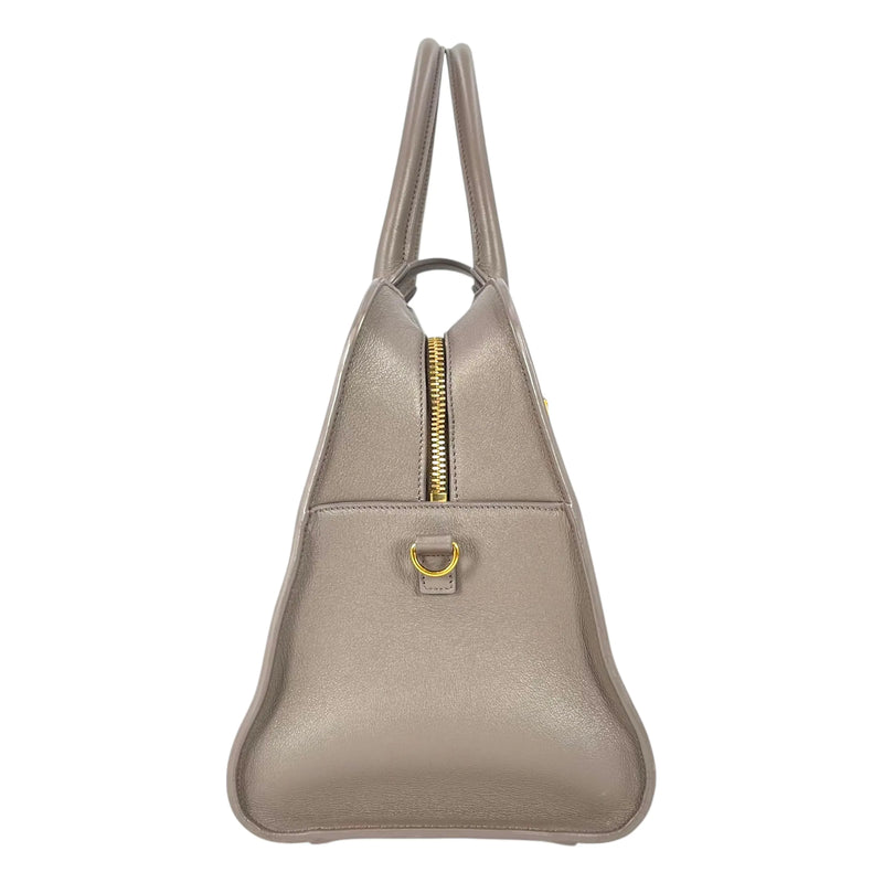 Saint Laurent Cabas Leather Hand Bag - Gray