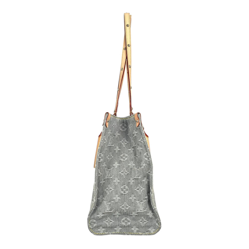 Louis Vuitton Monogram Denim MM Tote Bag - Blue Gray - 33685