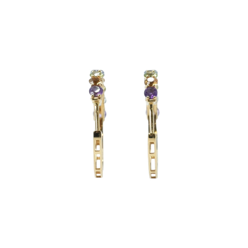 K18 Rainbow 1.500cts Gemstone Earrings
