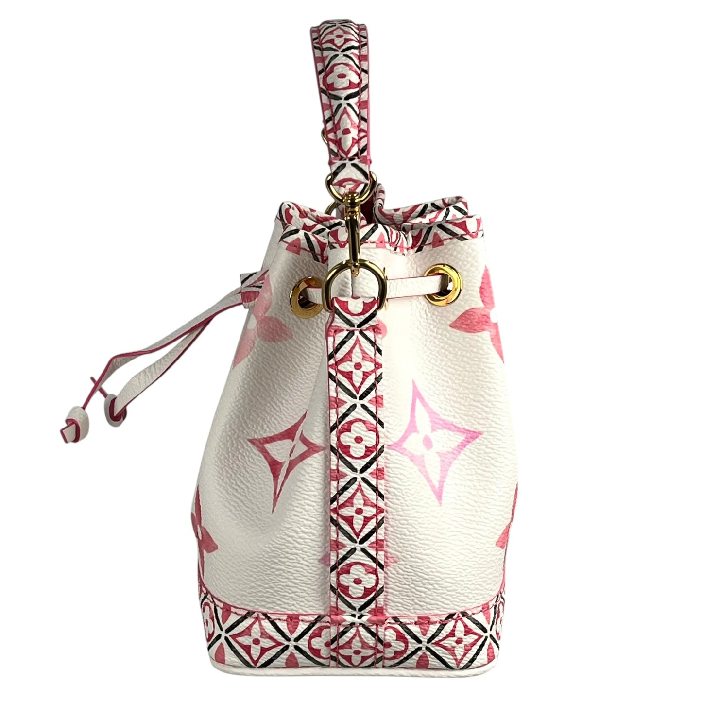 Louis Vuitton Monogram Nano Noe By The Pool Bucket Bag - Pink×White