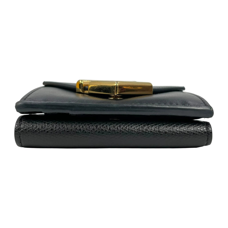 FENDI FF Diamond Tri-fold Compact Wallet - Black