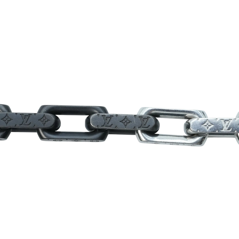 Louis Vuitton Monogram Chain Bracelet - Silver and Black 