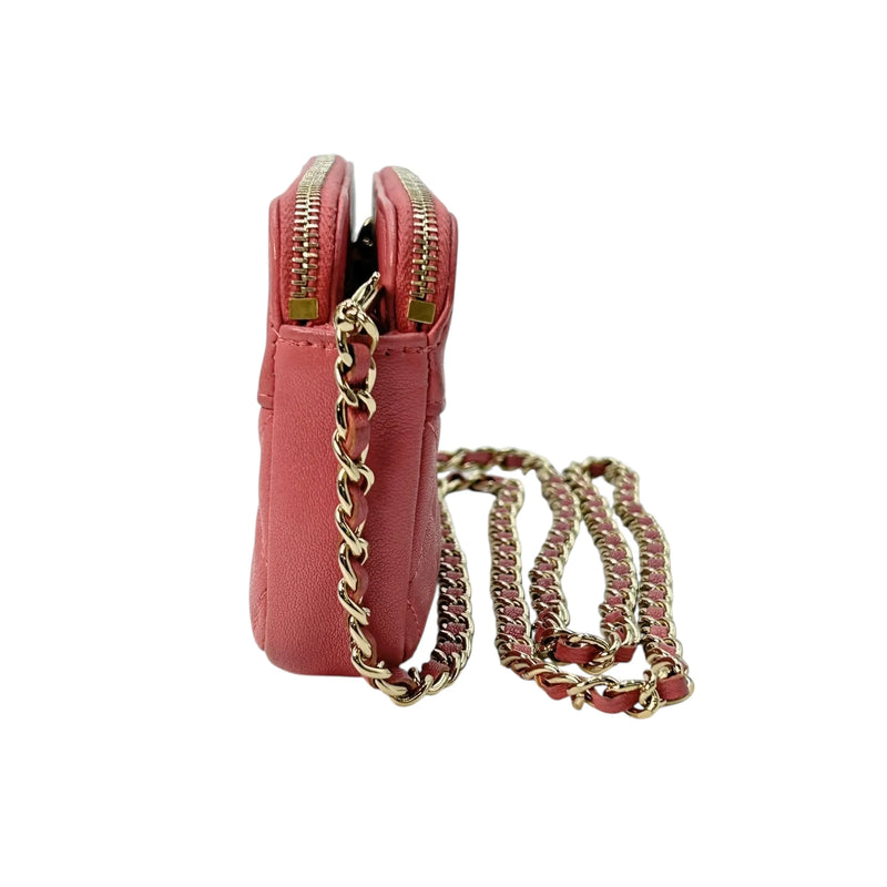 CHANEL Materasse Caviarskin Chain Wallet - Pink - 31343