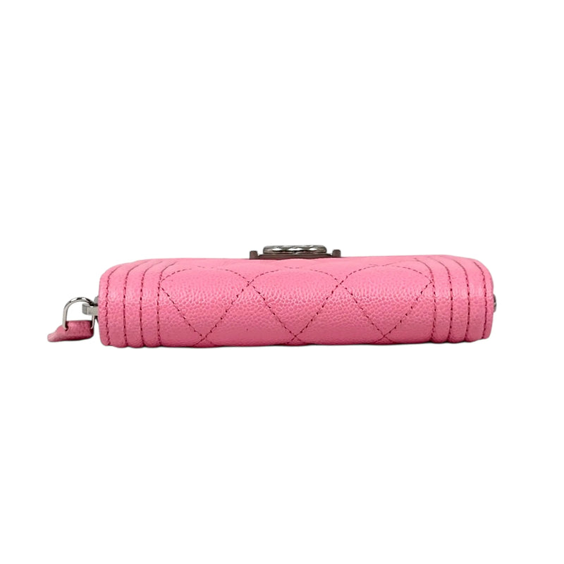 CHANEL Boy Chanel Zippy Coin Case Compact Wallet - Pink