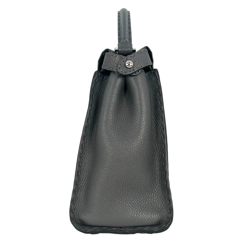 FENDI Peekaboo Leather Hand Bag Shoulder Bag - Gray