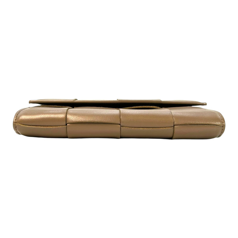 Bottega Veneta Intrecciato Flap Continental Long Wallet - Brown