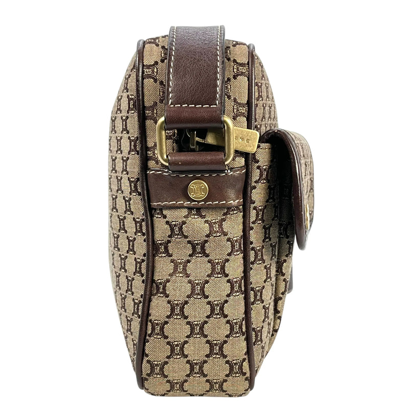 Celine Canvas Macadam Shoulder Bag - Brown