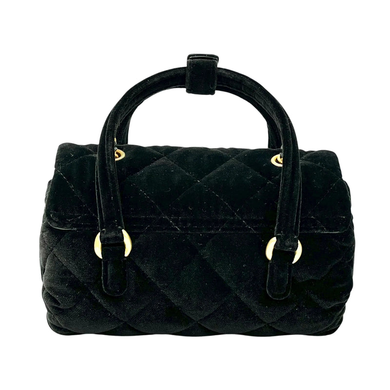 CHANEL Matelasse Boston Velvet Mini Bag Shoulder Bag - Black
