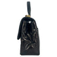 CHANEL Matelasse Top Handle Hand Bag Chain Shoulder Bag - Black