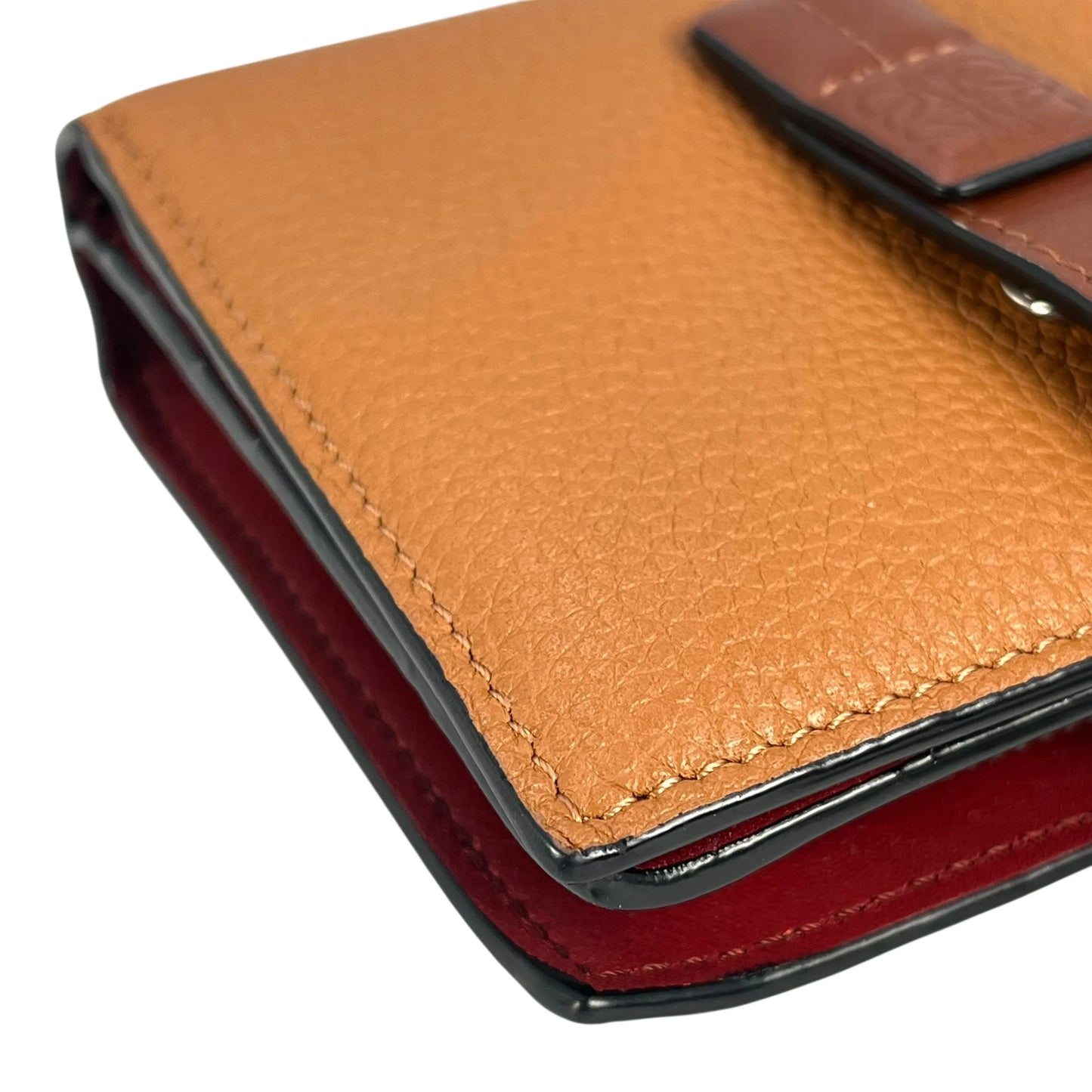 Loewe Calfskin Vertical Compact Wallet - Brown 