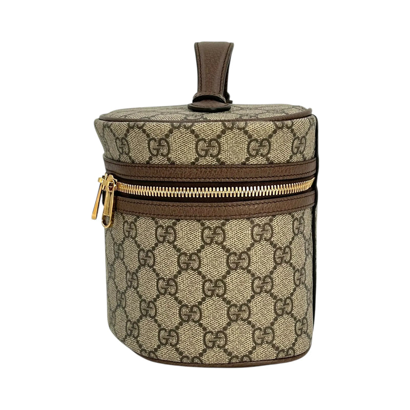 GUCCI Ophidia GG Supreme Canvas Cosmetic Case Handbag - Brown 