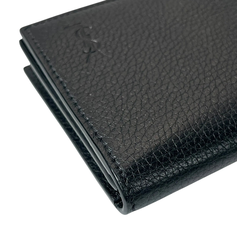 SAINT LAURENT Leather Card Case - Black 