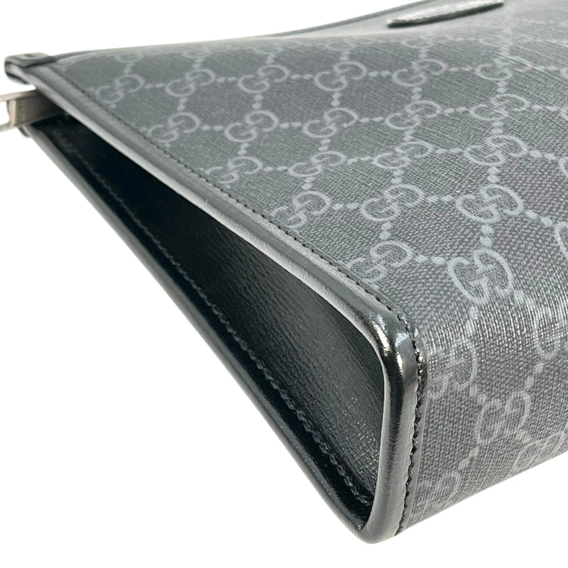 GUCCI GG Supreme Canvas Interlocking G Clutch Bag - Black 