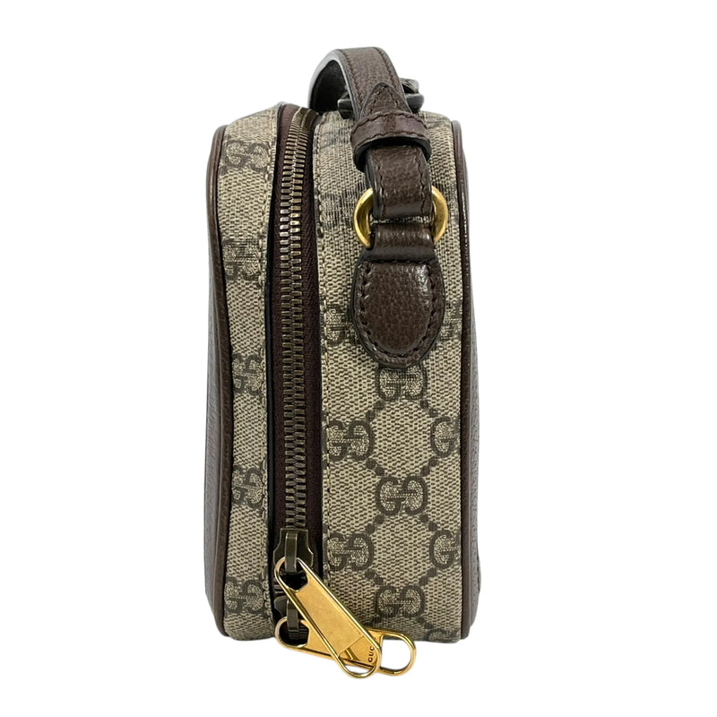 GUCCI オフディア スモール GGスプリーム キャンバス ショルダーバッグ - ブラウン