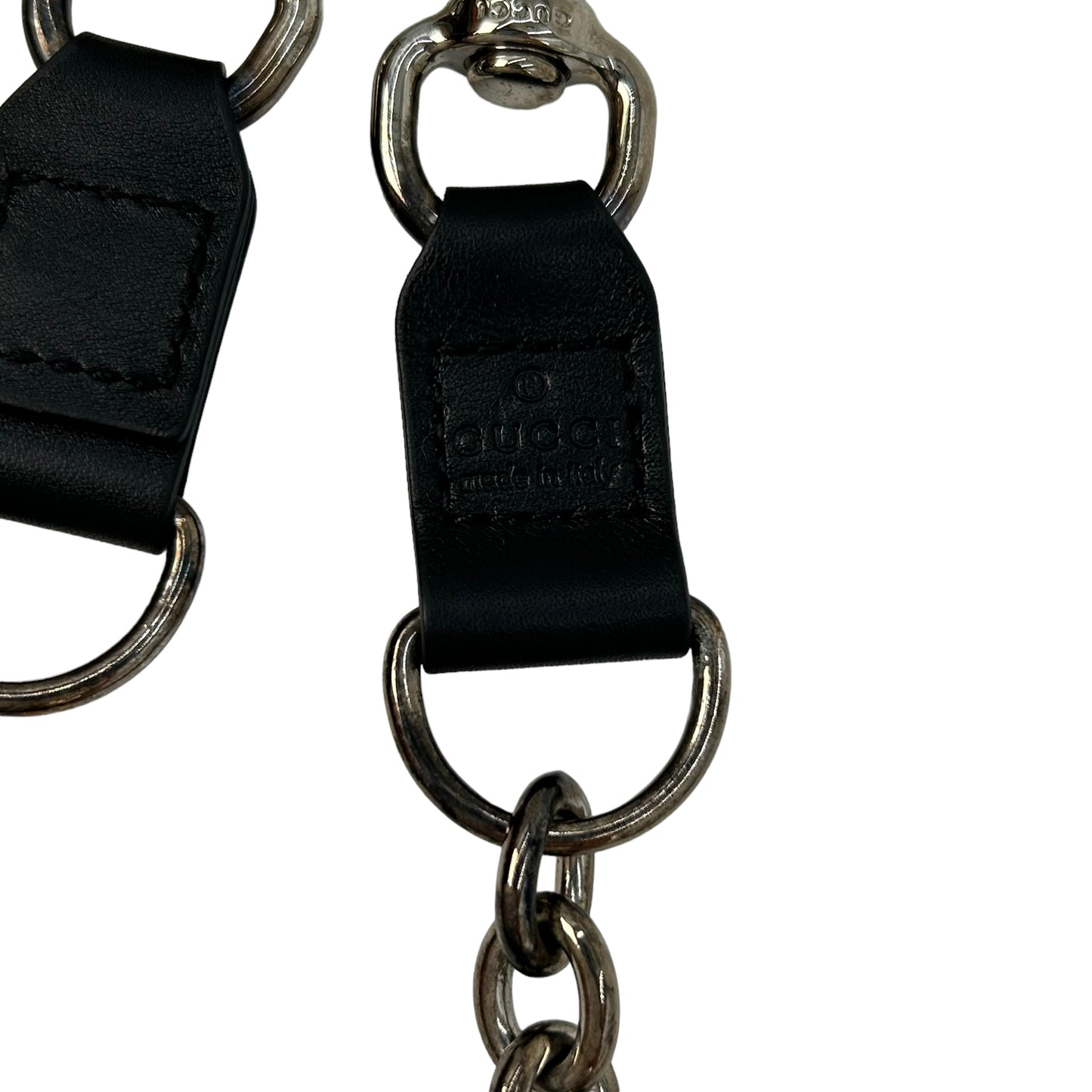 GUCCI Wallet Chain Leather Black