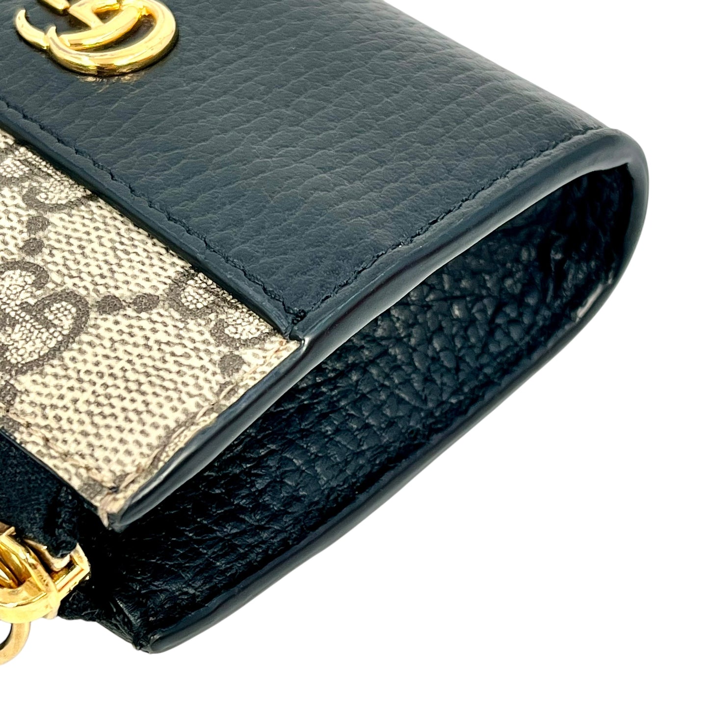 GUCCI GGsupreme×Leather Compact wallet