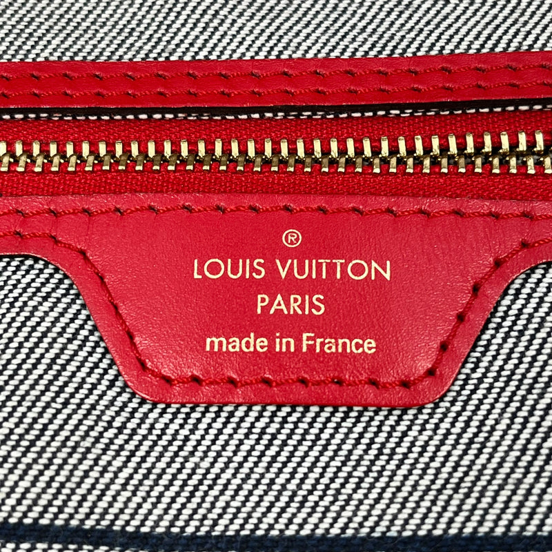 Louis Vuitton Denim Neverfull MM Tote Bag - Blue