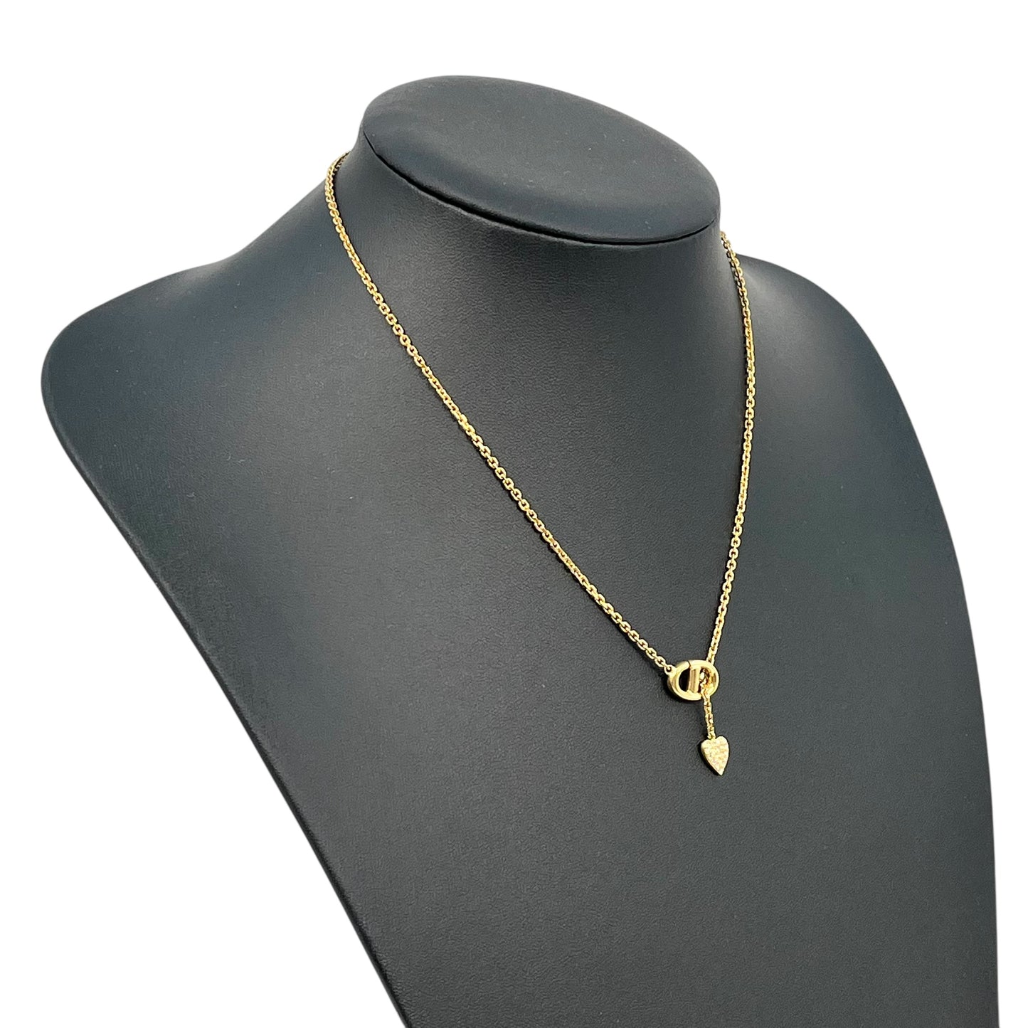 Dior CD Necklace Crystal Heart Charm