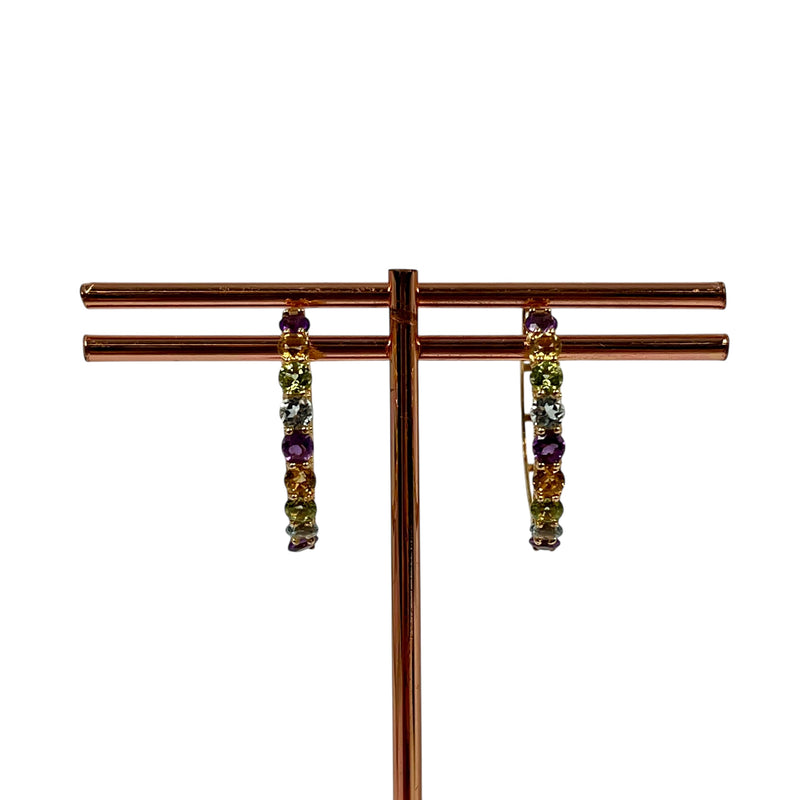 K18 Rainbow 1.500cts Gemstone Earrings