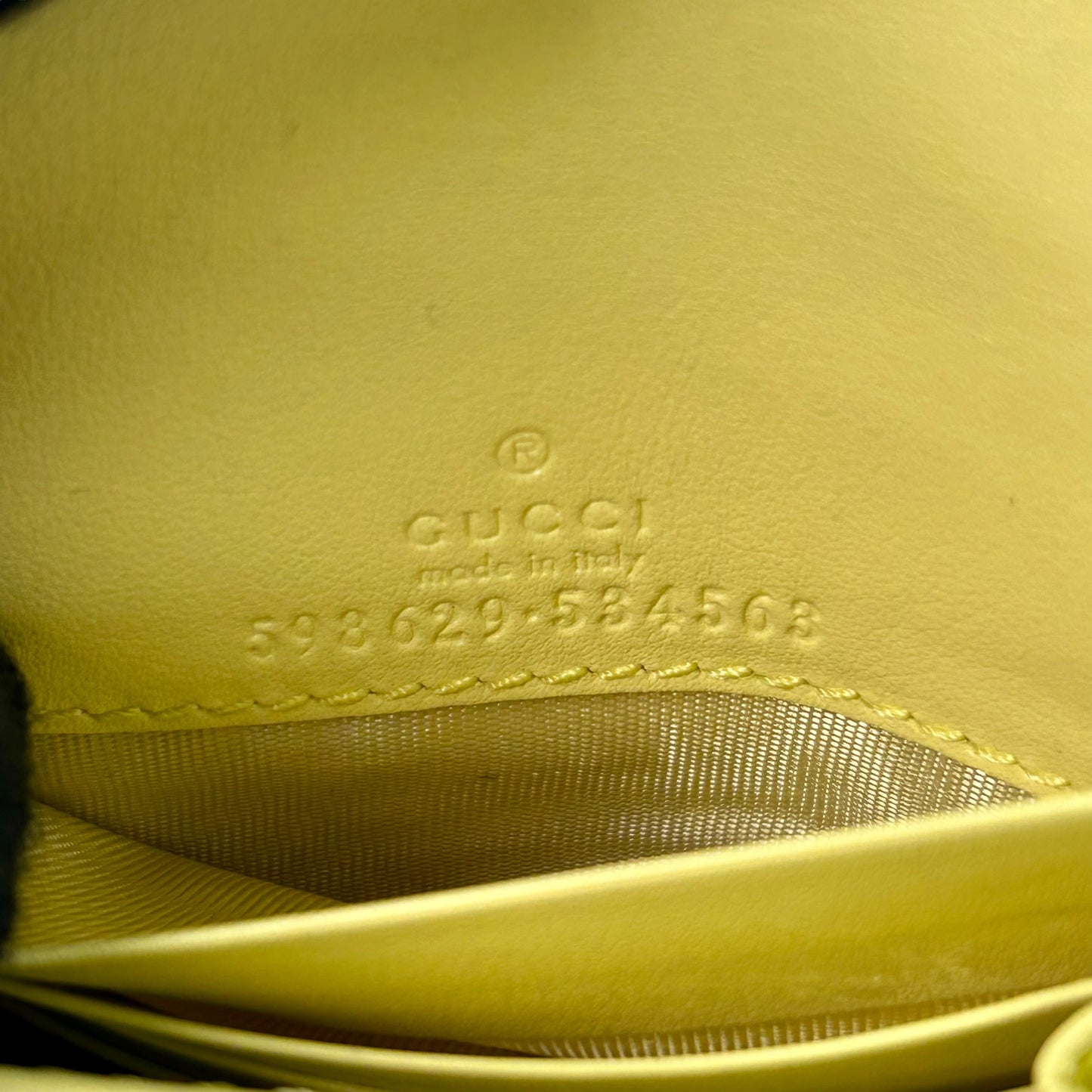 GUCCI GG Marmont Leather Compact Wallet - Yellow