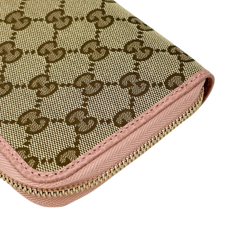 GUCCI GG Canvas Zip Around Long Wallet