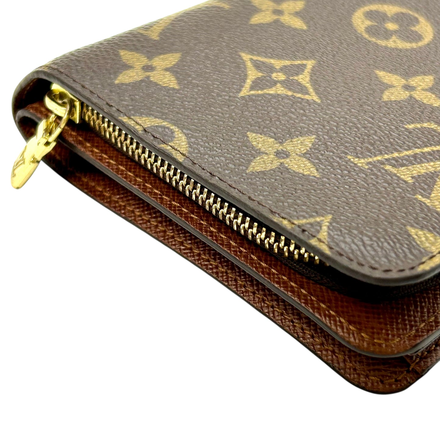 Louis Vuitton Monogram Portefeuille Porte-Papier Zip Compact Wallet - Brown - 32441