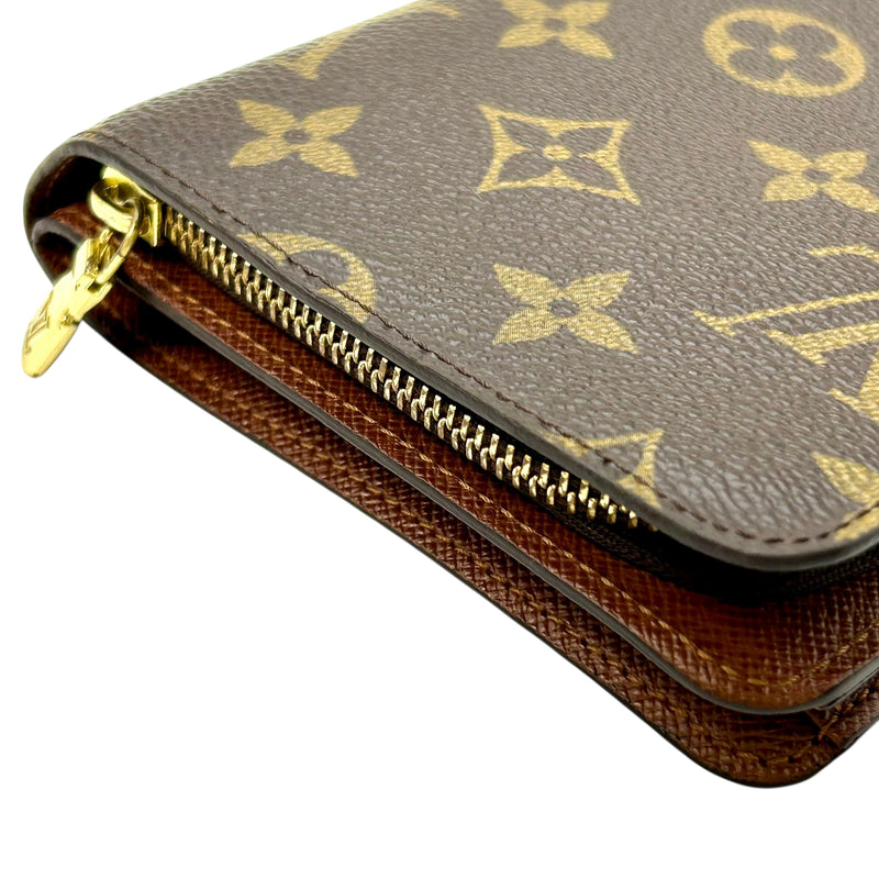 Louis Vuitton Monogram Portefeuille Porte-Papier Zip Compact Wallet - Brown - 32441