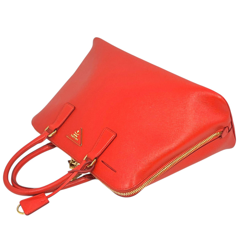 PRADA Galleria Saffiano Leather Hand Bag - Red