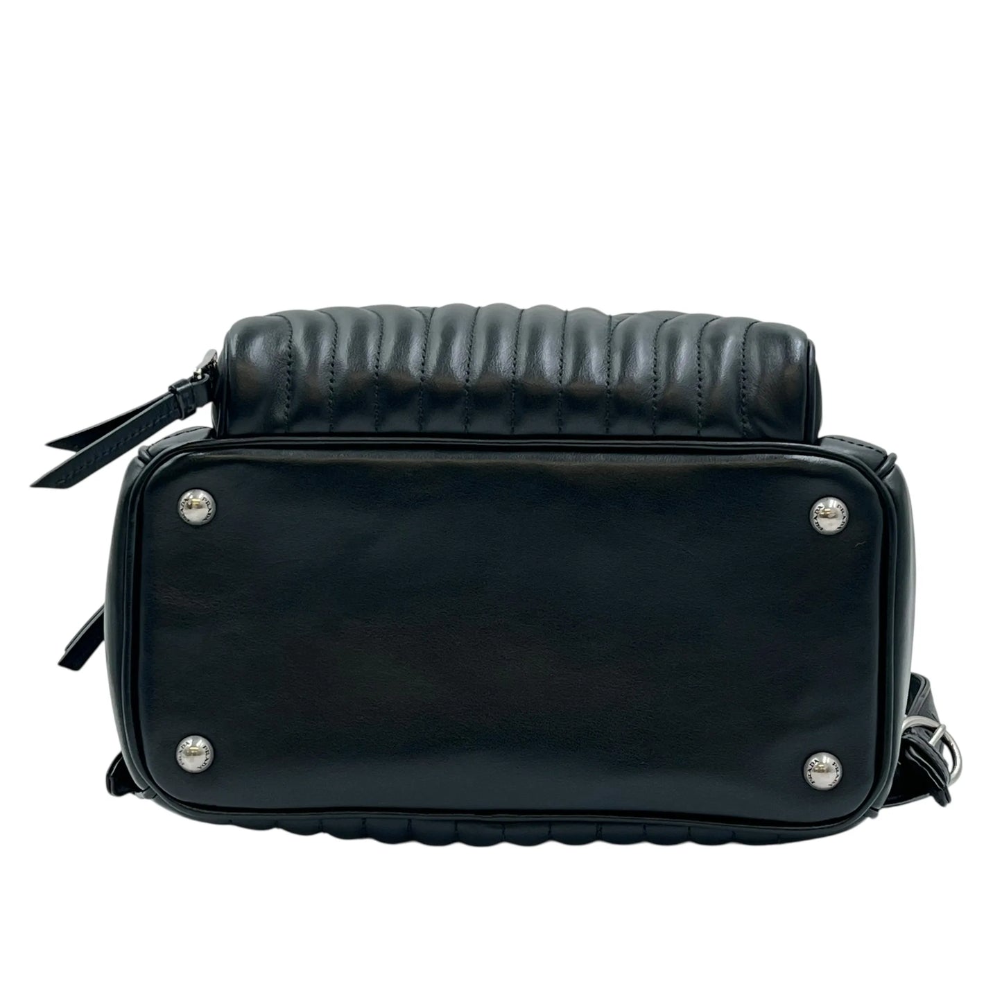 PRADA Diagramme Leather Backpack - Black