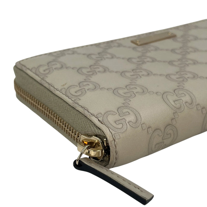 GUCCI Round Zipper Long Wallet - Beige