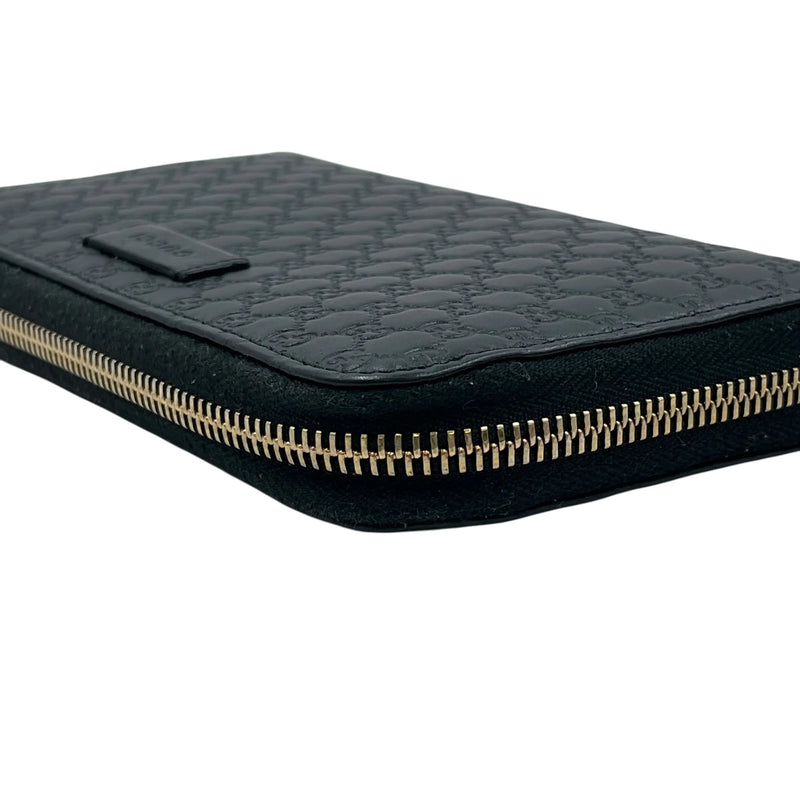 GUCCI Microguccissima Round Zip Long Wallet - Black