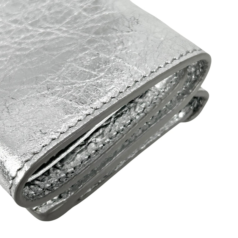 BALENCIAGA Papier Miini Compact Wallet - Silver