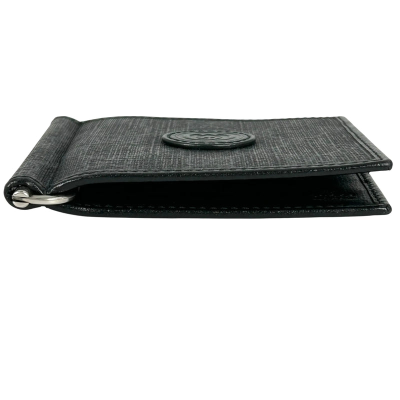 GUCCI Interloking G GG Supreme Money Clip Compact Wallet - Black