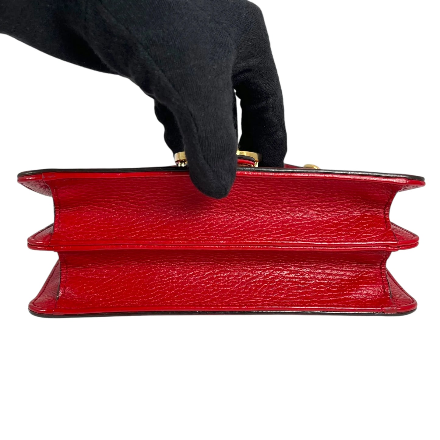 GUCCI Interlocking G Chain Shoulder Bag - Red 