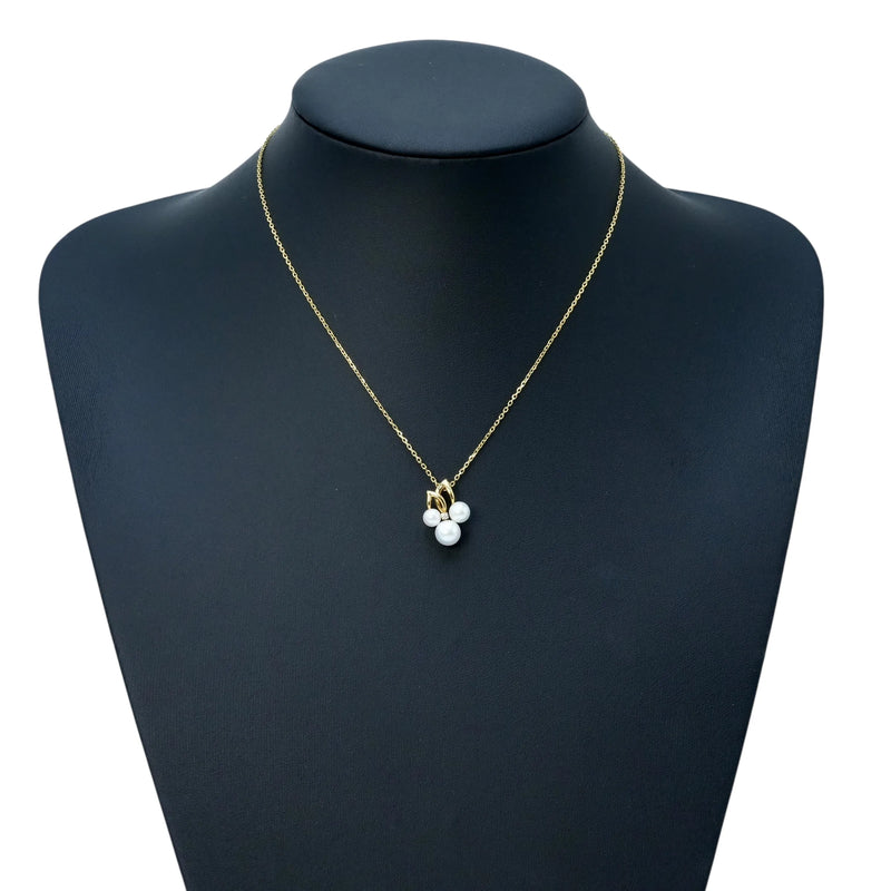 Pearl Diamond Necklace 18KYG Jewelry