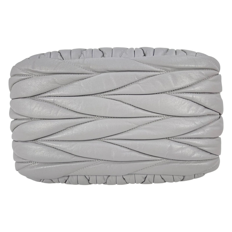 Miu Miu Materasse Nappa Leather Hand Bag - Gray
