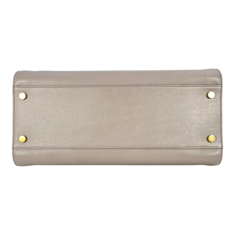 Saint Laurent Cabas Leather Hand Bag - Gray