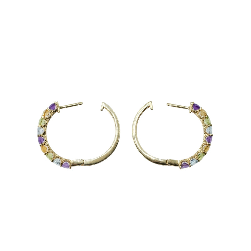 K18 Rainbow 1.500cts Gemstone Earrings