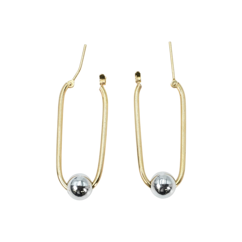 K18 Yellowgold Whitegold Earring