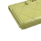 CHANEL Materasse Lambskin Card Case - Lime Yellow